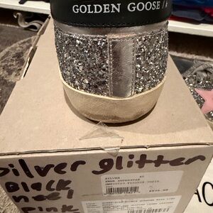 Golden Goose Silver Glitter Sneakers
